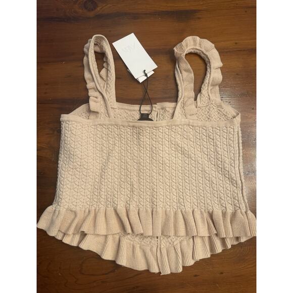 Zara knit corset top Sleeveless Beige Sz Small NWT - Picture 5 of 7